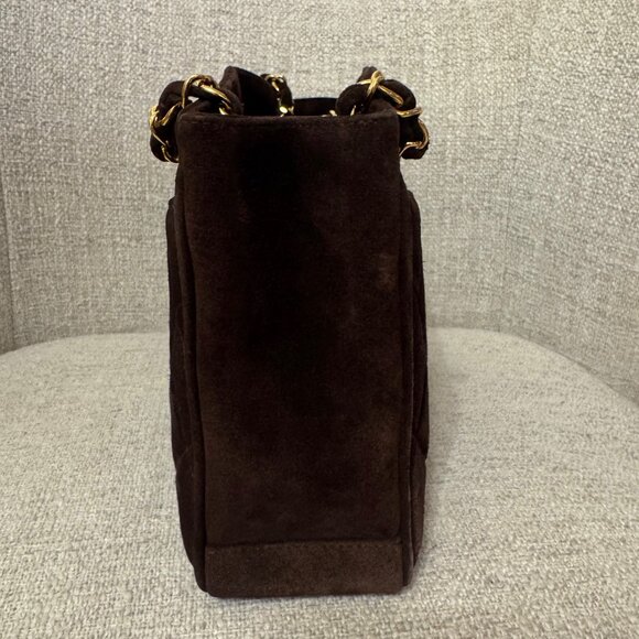 Authentic Vintage Chanel Brown Suede Shoulder Bag - Picture 9 of 13